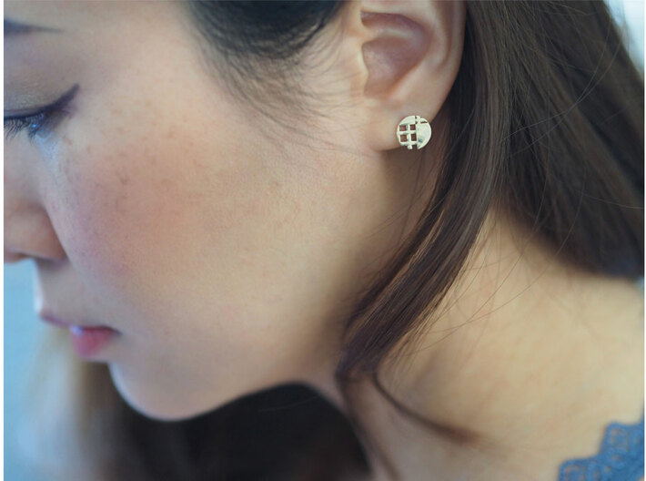 Pie Lattice Earring 5 3d printed 