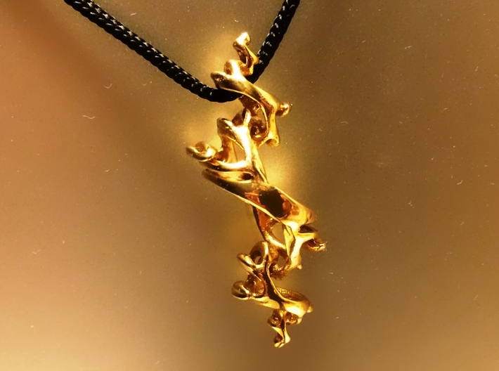 Julia Pendant 3d printed Gold Plated 