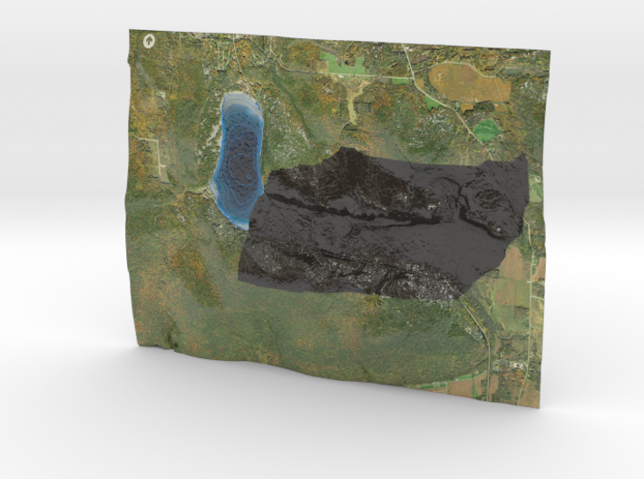 Devil's Lake Map (1:24k)  - Bathymetry 3d printed 