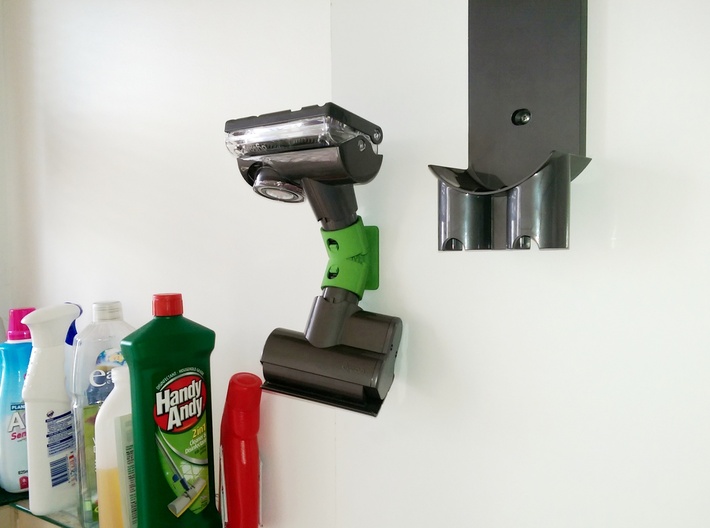 Holder For Dyson Tools V6 and earlier - Offset 3d printed Extra wall clearance