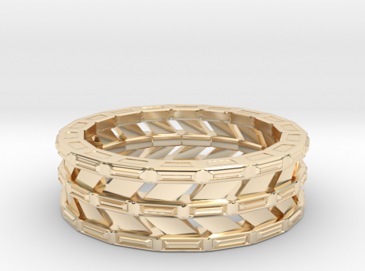 Triple Band Ring 3d printed