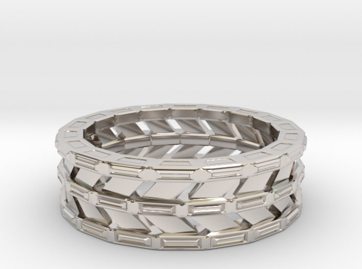 Triple Band Ring 3d printed