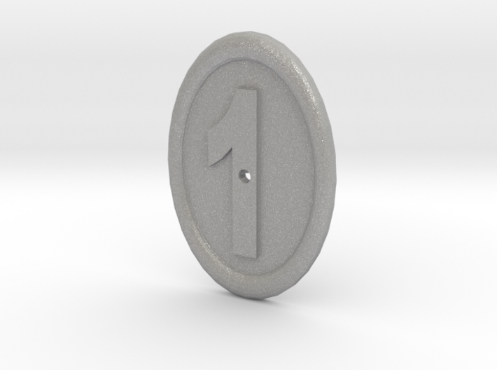 Oval Imitation Whistle-hole Number 1 Button 3d printed