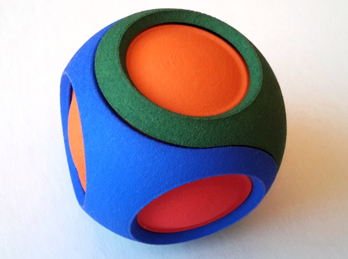 Smooth Dual Sphericon Puzzle: half outer shell 3d printed 