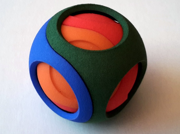 Smooth Dual Sphericon Puzzle: half outer shell 3d printed 