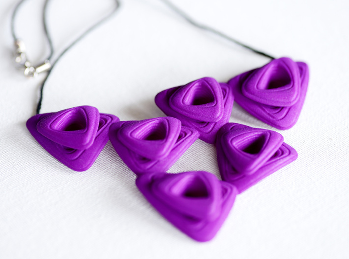 Rose Necklace 3d printed rose necklace in violet purple