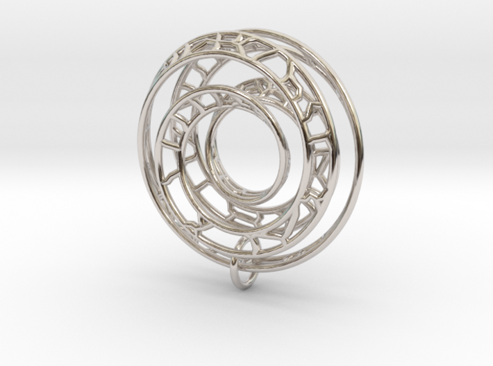 Single Strand Spiral Voronoi Interlocking Pendant 3d printed