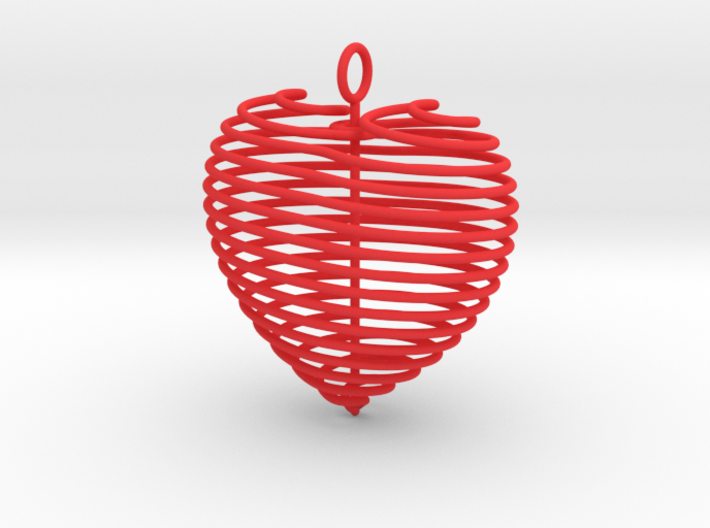 Coiled Heart with Bail 3d printed