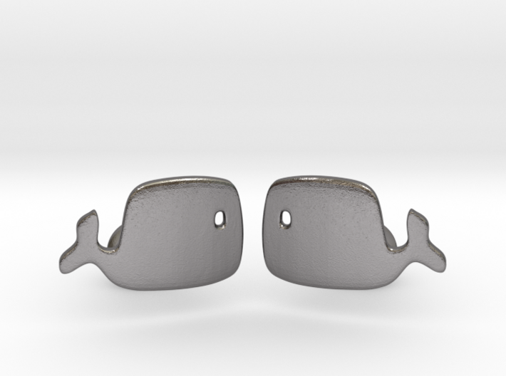 Whale Cufflinks 3d printed