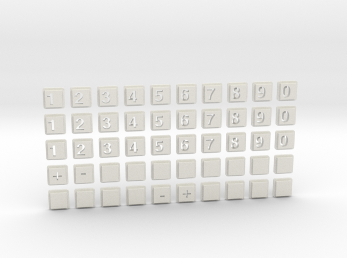 The numbers for the phone number 3d printed
