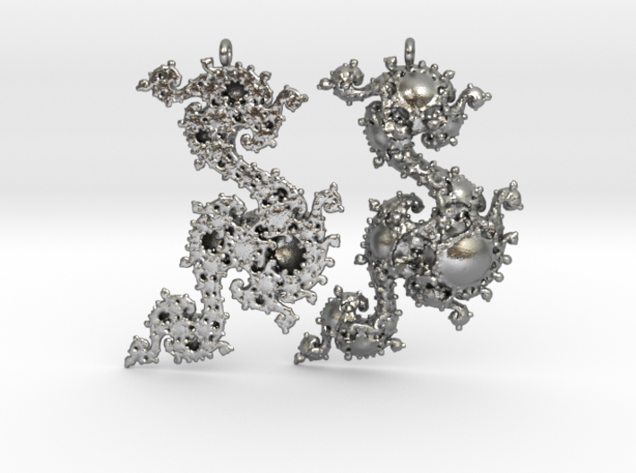 Seahorse Dragon Earrings - Kleinian Fractal 3d printed 