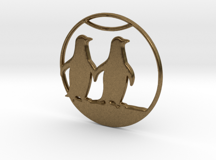 The Penguins Couple Necklace 3d printed