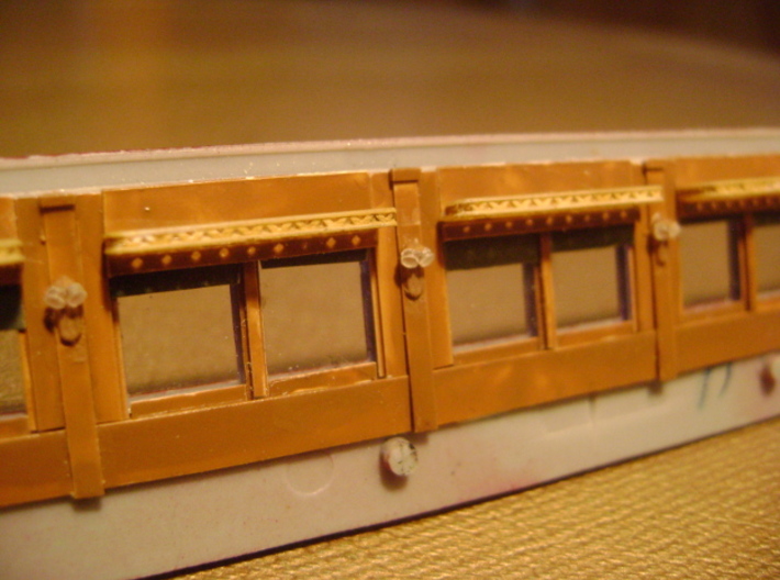 HO Pullman Parlor Car Lamps Set 3d printed HO lamps painted and installed inside a Pullman car wall.
