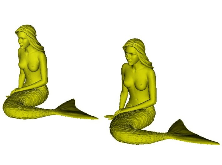 1/24 scale mermaid laying on beach figures x 2 3d printed