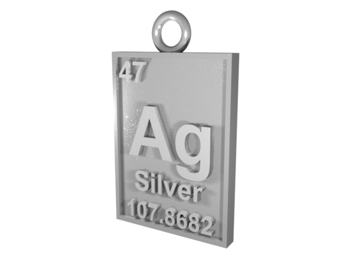 Silver Periodic Table Pendant 3d printed CGI Rendering of The Silver Pendant
