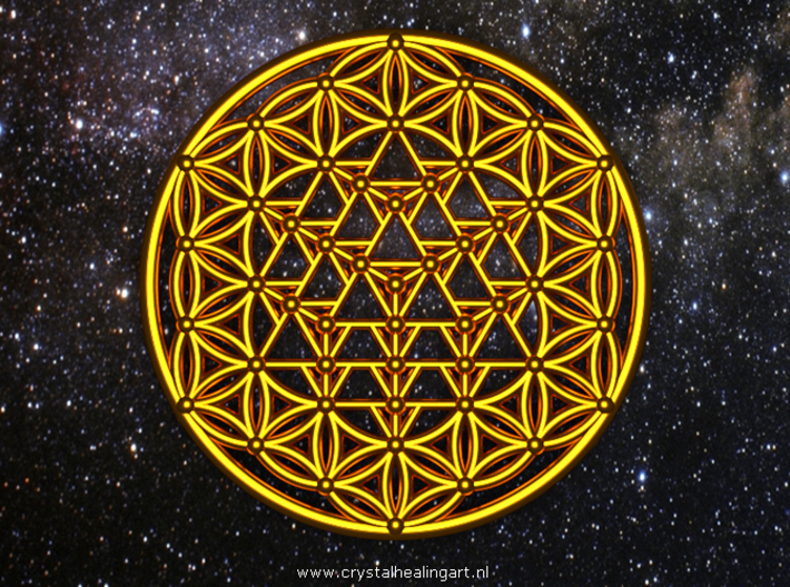 64 Tetrahedron Grid - Flower of life 3d printed Artist impression of the 64 tetrahedron grid flower of life