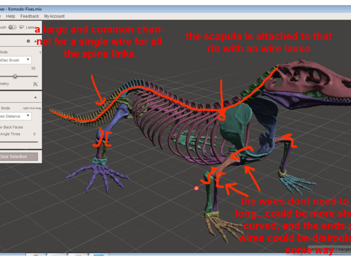 Komodo Spine Tail Links Part4 1:5 Scale 3d printed 