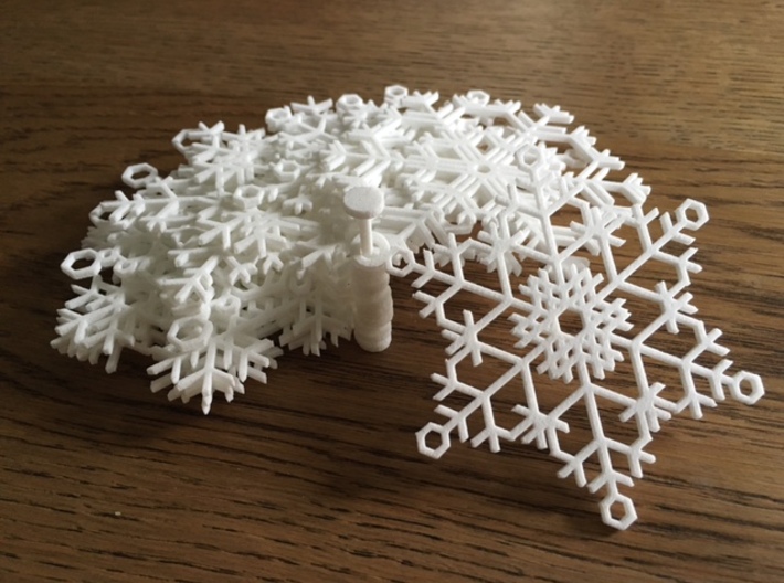 Snowflake Ornaments - One Dozen Large 3d printed All twelve of these ornaments are included with this order