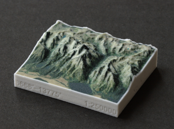 Grand Tetons, Wyoming, USA, 1:250000 Explorer 3d printed