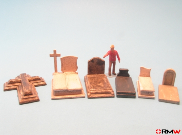 HO/1:87 Cemetery set 2 - graves kit 3d printed en]painted and assembled [de]bemalt und gebaut