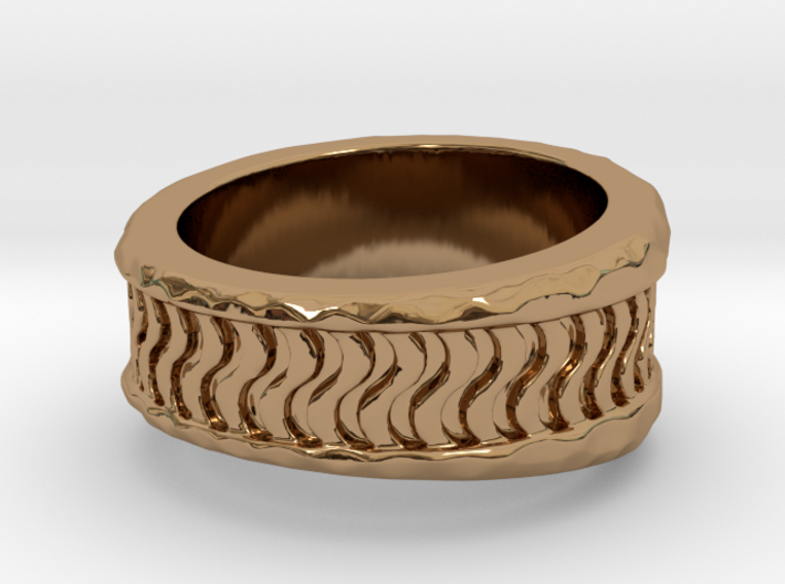 Wave Ring S B 3d printed