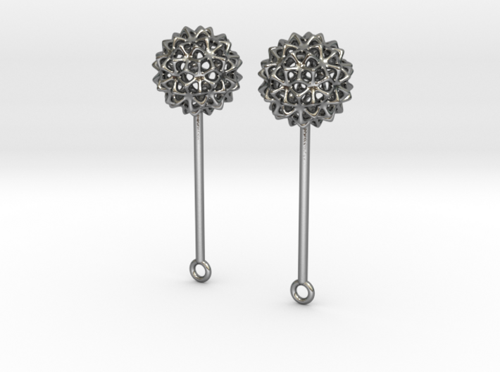 Virus Ball -- Earring Jackets or Earrings in Metal 3d printed 