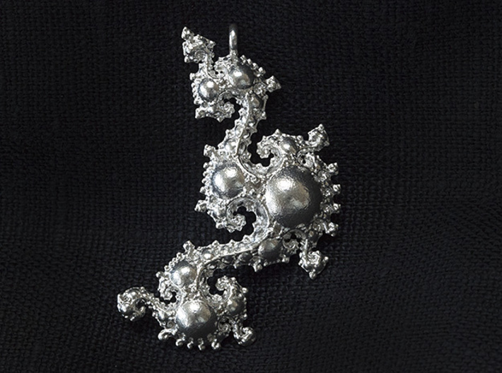 Kleinian Pearls Fractal Pendant 3d printed 