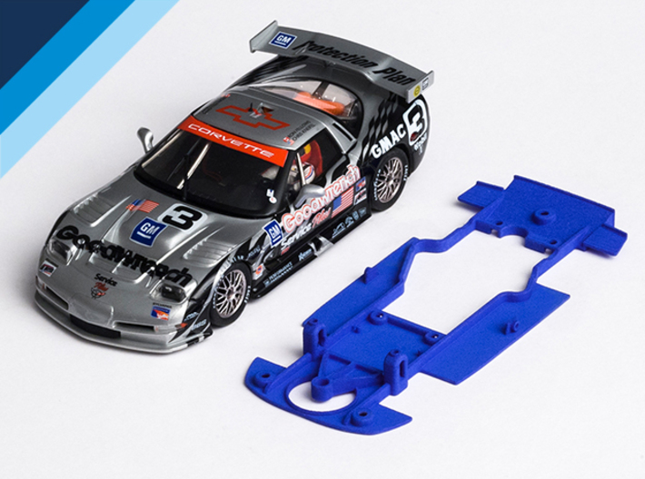 1/32 Fly Chevrolet Corvette C5-R Chassis S.it AW 3d printed Chassis compatible with Fly Chevrolet Corvette C5-R body (not included)