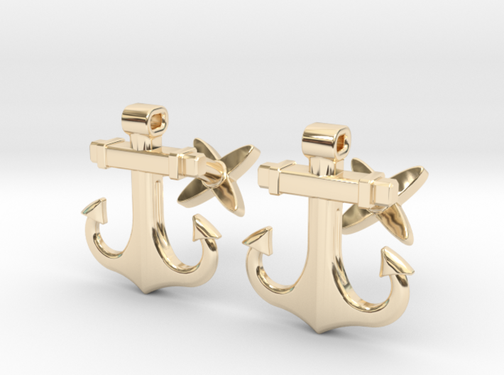 Anchor Cufflinks 3d printed