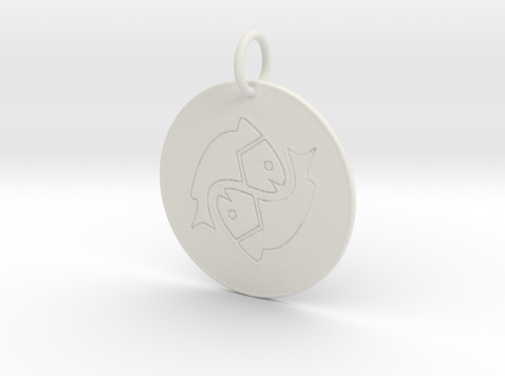 Pisces Keychain 3d printed