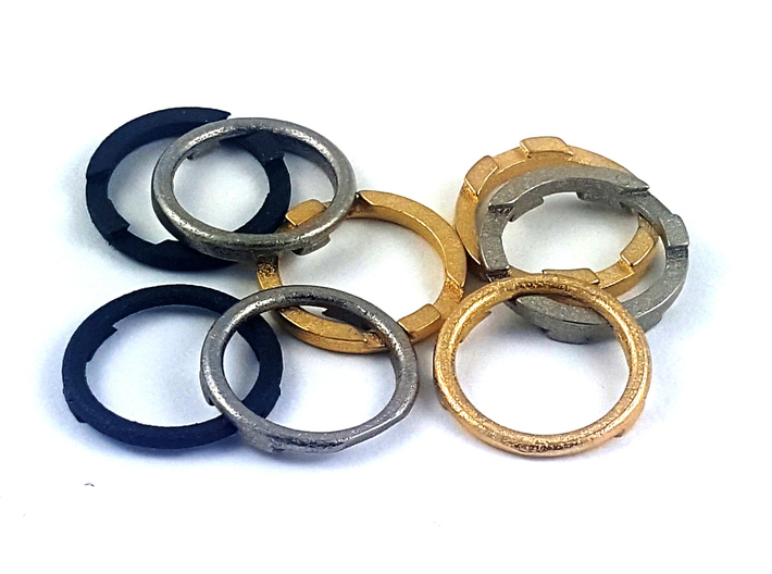 Metal Puzzle Ring! (size:9, side: B) 3d printed 