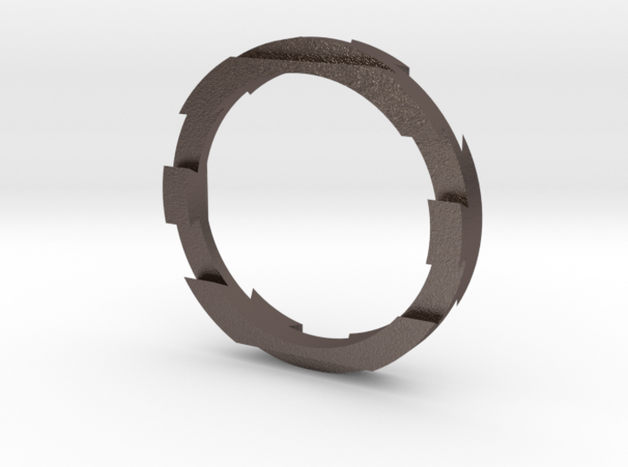 Metal Puzzle Ring! (size:9, side: M) 3d printed
