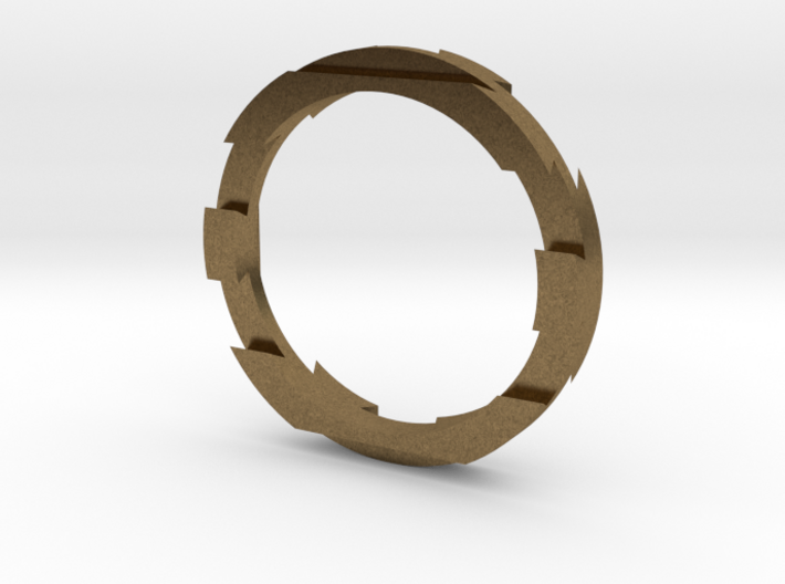 Metal Puzzle Ring! (size:9, side: M) 3d printed