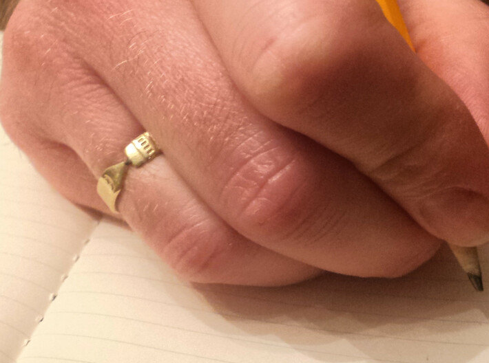 Pencil Ring, Size 8.5 3d printed Raw brass