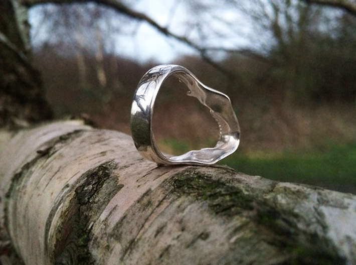 Jaw Ring 3d printed Jaw ring in polished silver size 10