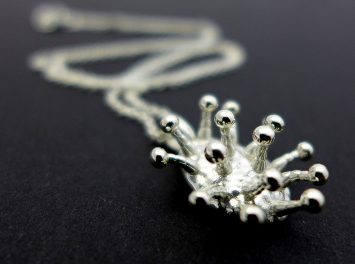 Cannabis Trichome Pendant - Nature Jewelry 3d printed Trichome pendant in silver