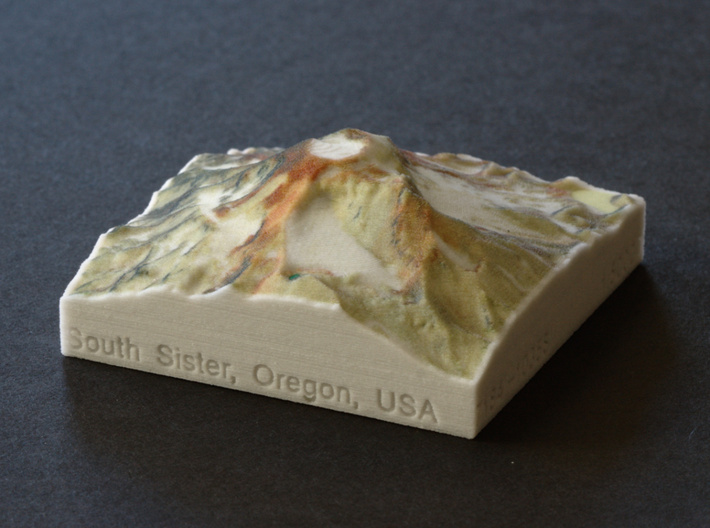South Sister, Oregon, USA, 1:50000 3d printed 