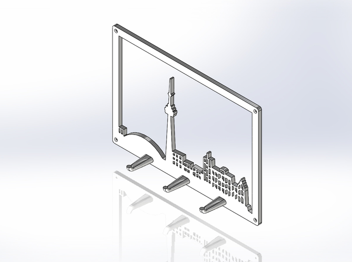 Toronto Skyline - Key Chain Holder With Border 3d printed White Iso