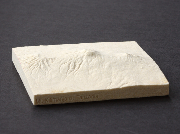 4''/10cm Mt. Kilimanjaro, Tanzania, Sandstone 3d printed