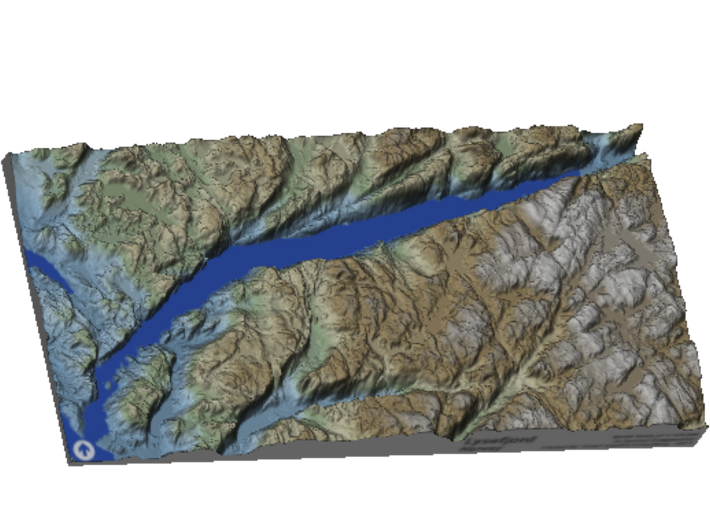 Lysefjord / Lysefjorden Relief Map, Norway 3d printed 