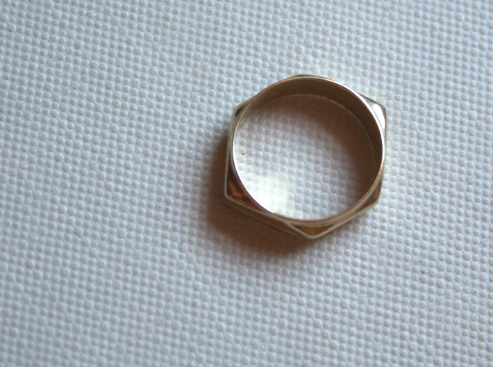 Abstract Ring No.4 3d printed Polished Brass