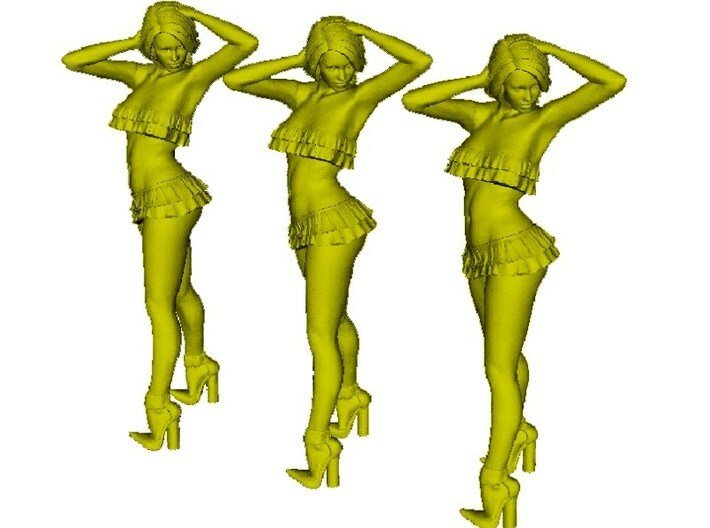 1/18 scale nose-art striptease dancer figure A x 3 3d printed
