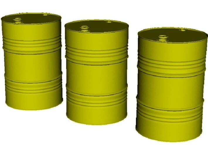 1/15 scale petroleum 200 lt oil drums x 3 3d printed