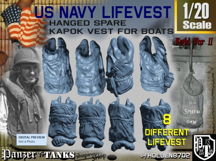 1/20 USN Hanged Kapok Lifevest Set1 3d printed