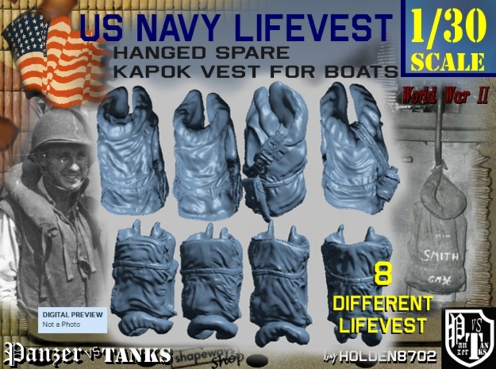 1/30 USN Hanged Kapok Lifevest Set1 3d printed