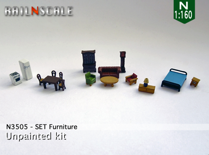 Furniture (N 1:160) 3d printed 