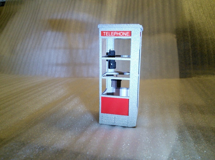 Telephone Booth, 1/32 Scale 3d printed Font used for TELEPHONE is Mandatory. Font size is 8.