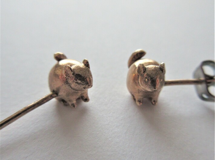 Chinchilla Earrings 3d printed 