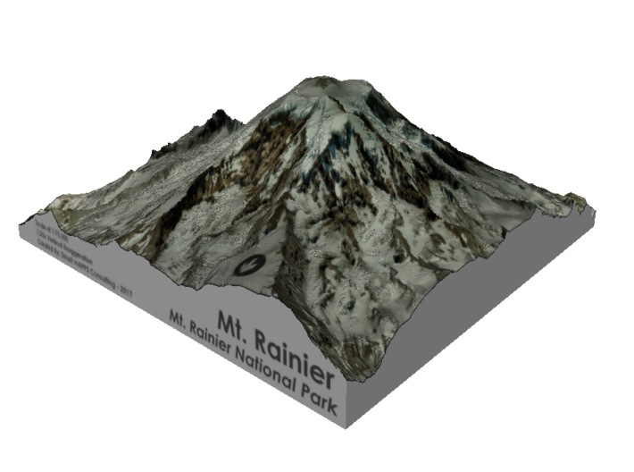 Mount Rainier Summit Map - 5&quot; 3d printed