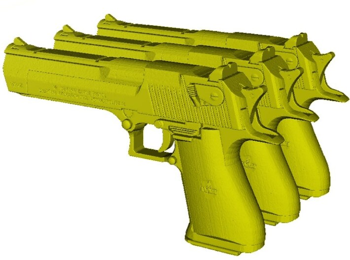 1/12 scale IMI Desert Eagle 50 Mk XIX pistols x 3 3d printed